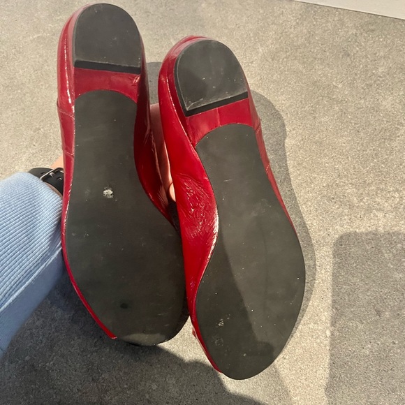 Patent red peep toe flats size 7.5 - Picture 5 of 8